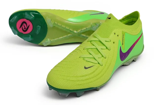 Nike Phantom GT Green Purple Knit Collar Asymmetric Lacing Firm-Ground Soccer Shoes