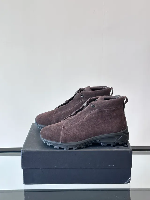 Brown Black Suede Upper Pull Tabs Ankle Boots