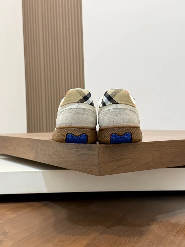 Burberry Check-Paneled Off-White Lifestyle Sneakers