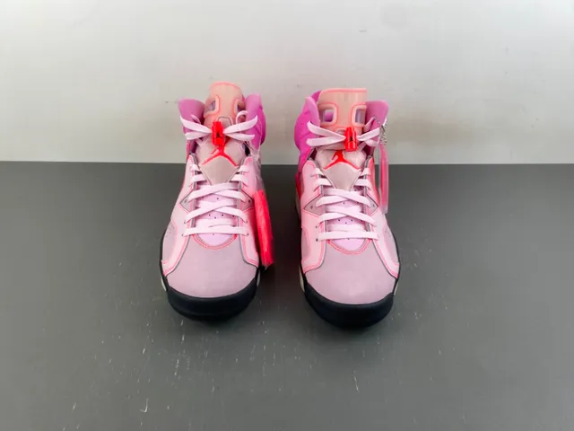 Air Jordan 6 Pink and Red High-Top Basketball Shoes
