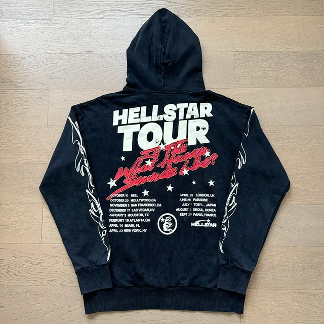 Hellstar Records Flame Graphic Black Tracksuit