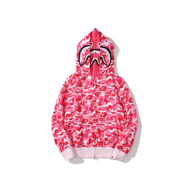 A Bathing Ape Shark Blue Multicolor ABC Camo Print Hood Hoodie