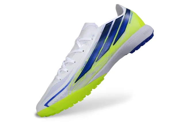 Adidas Hyperfast White Blue Low-Cut Shoe Mesh And Synthetic Upper Turf Soccer Shoes