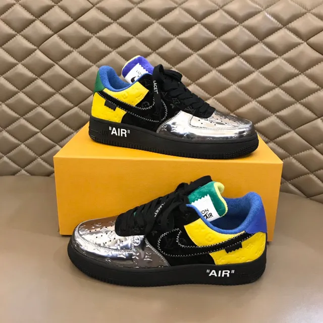 Nike x Off-White Air Force 1 Multicolor Patchwork Lifestyle Sneakers