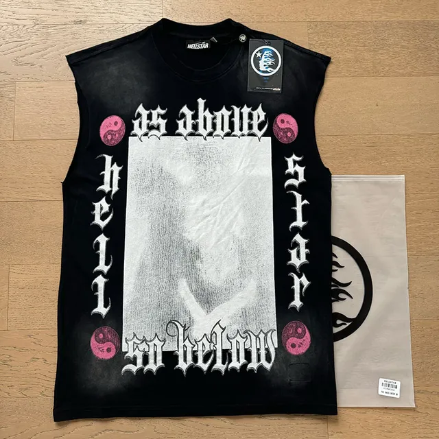 Black Graphic-Print Sleeveless Vest Top