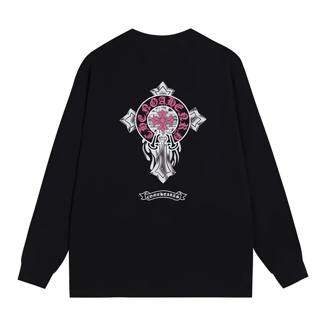 Chrome Hearts Cross Dagger Graphic Black Long-Sleeve T-Shirt