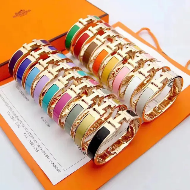 Hermès Clic H Enamel Bangle Bracelet