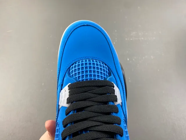 Air Jordan 4 Bright Blue Black Gray Basketball Shoes