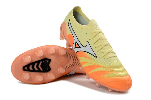Mizuno Morelia Neo Pale Yellow Orange Firm-Ground Soccer Shoes