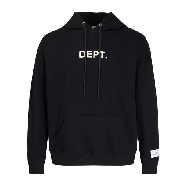 Gallery Dept Black Gray Minimalist Text Print Standard Fit Hoodie