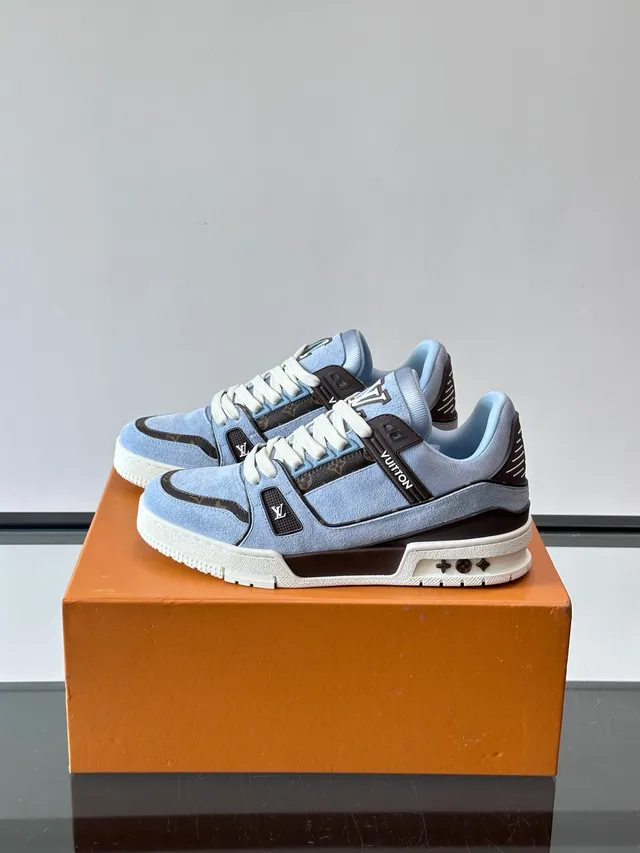 Louis Vuitton LV Trainer Blue Black Low-Top Monogrammed Lifestyle Sneakers