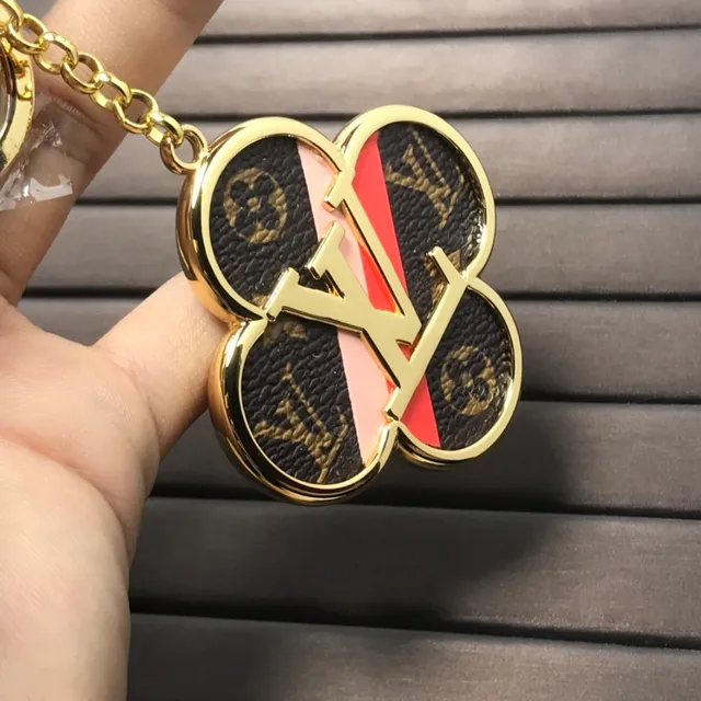 Louis Vuitton Black Red Clover-Shaped Pendant Monogram Canvas Phone Case