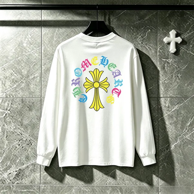 Chrome Hearts Cross Logo Multicolor Print Black Long-Sleeve T-Shirt