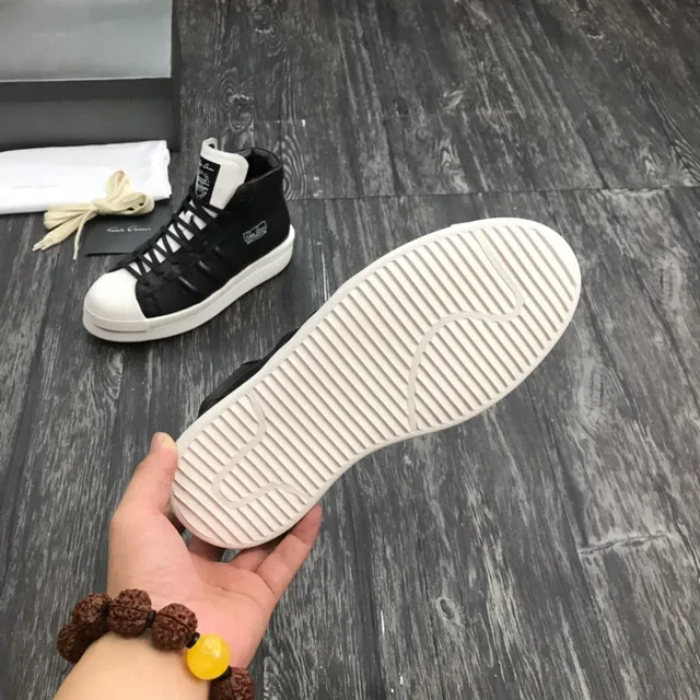 Adidas x Rick Owens Superstar Hi Black and White Lifestyle Sneakers