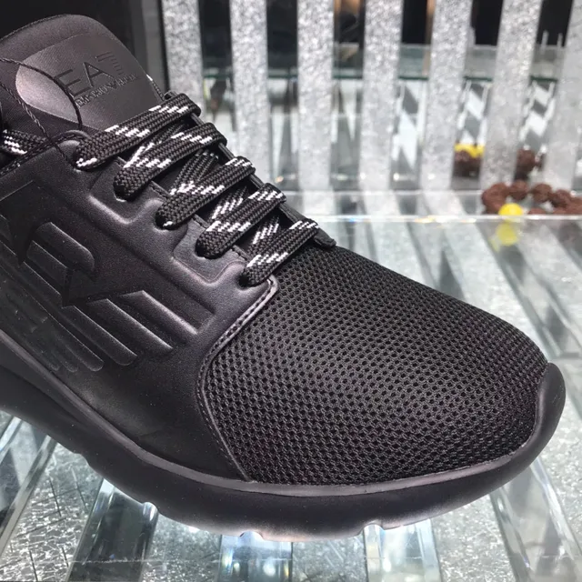 Giorgio Armani EA7 All-Black Mesh Lifestyle Sneaker