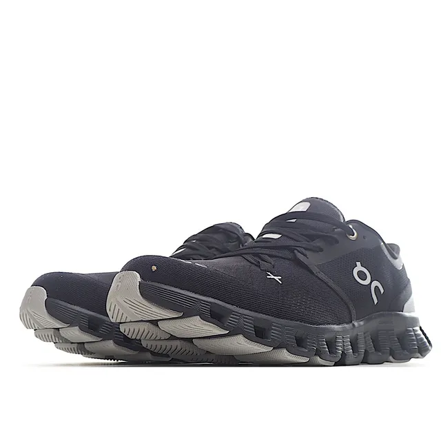 On Cloudmonster Black and Gray Running Shoes