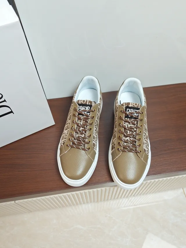 Dior B23 Monogram Beige and Brown Lifestyle Sneakers