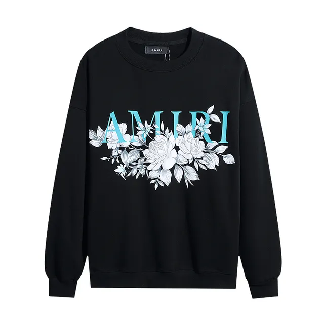 Amiri Graphic Floral Print Crewneck Sweater