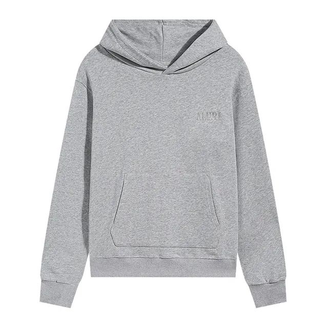 AMI Paris Black Gray Minimalist Tonal Logo Hoodie