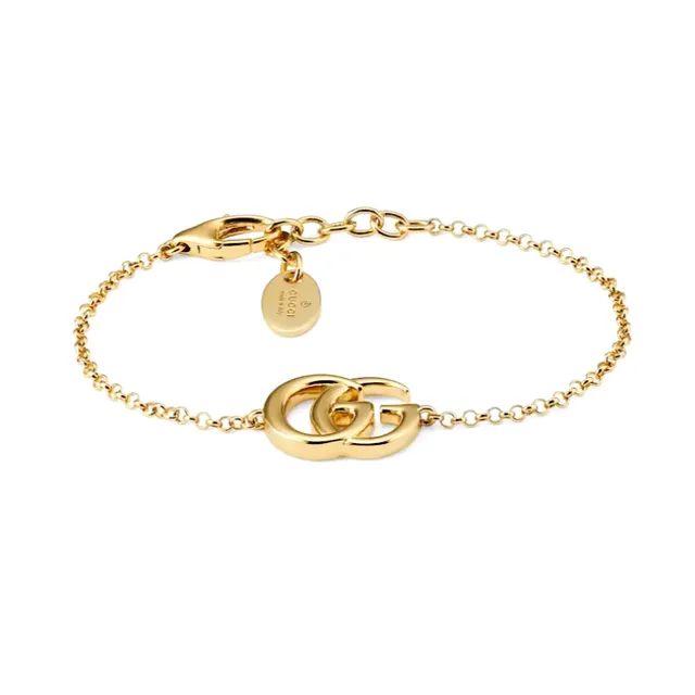 Gucci GG Marmont Gold-Tone Interlocking G Chain Bracelet