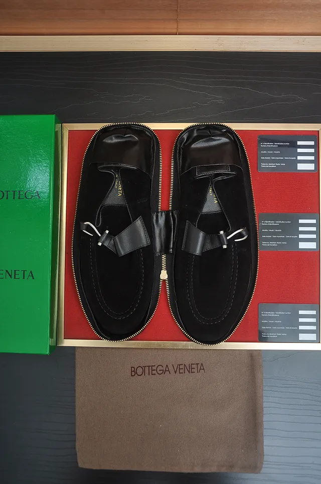 Bottega Veneta Andiamo Black Suede Loafers