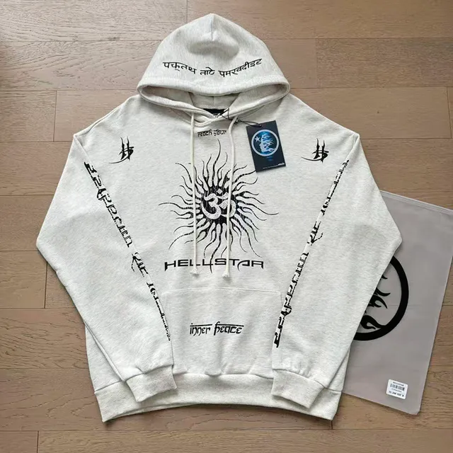 Hellstar Graphic-Print Heather Gray Oversized Tracksuit