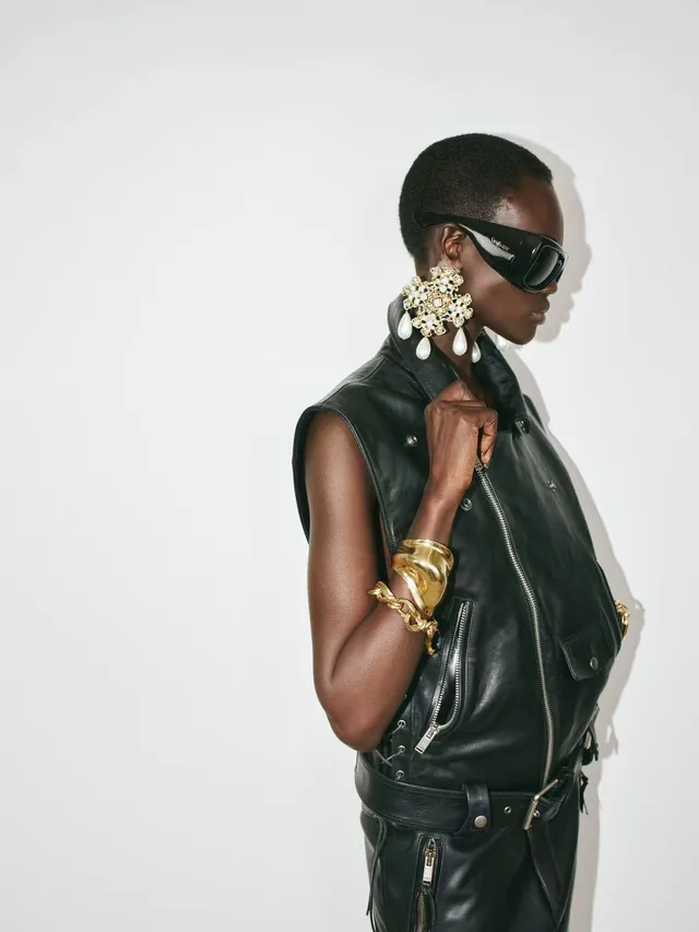 Saint Laurent Gold Twisted-Link Chain Polished Bracelet