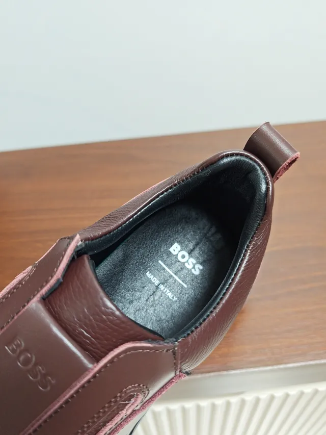 Hugo Boss Brown Leather Slip-On Casual Shoes