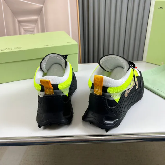 Off-White Industrial Runner Neon Yellow Black Chunky Sneakers