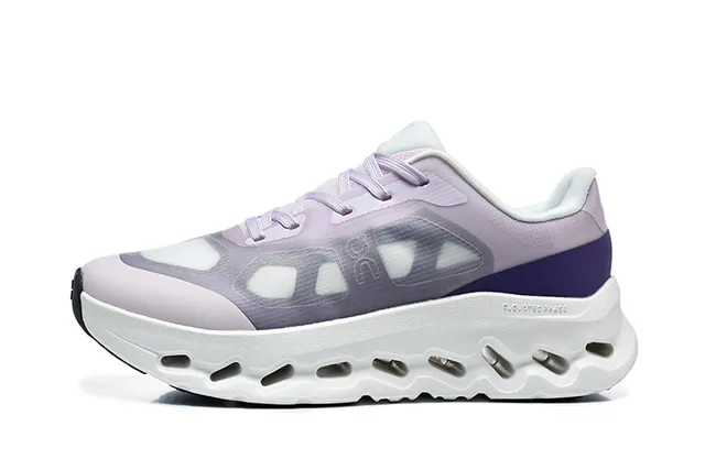 On Black White Engineered Mesh Upper Open Hexagonal CloudTec Pods Running Shoes