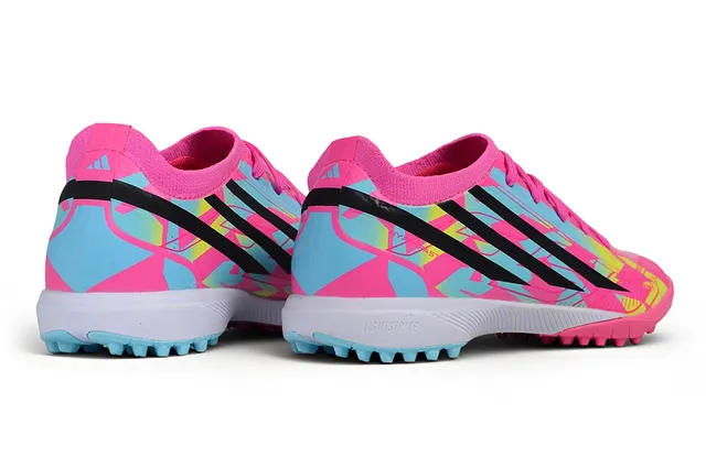Adidas X Pink Multicolor Low-Cut Synthetic Upper Vibrant Graphic Print Turf Soccer Shoes
