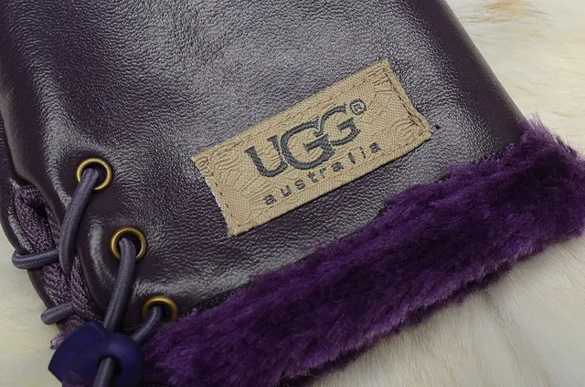 UGG Fur-Trimmed Leather Pouch Bucket Bag