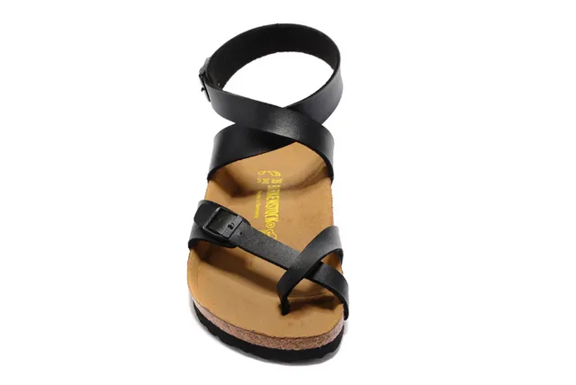 Birkenstock Arizona Black Leather Gladiator Sandals