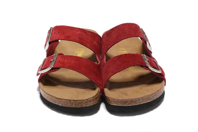 Birkenstock Arizona Red Suede Casual Sandals