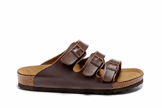 Birkenstock Arizona Brown Leather Three-Strap Casual Sandals