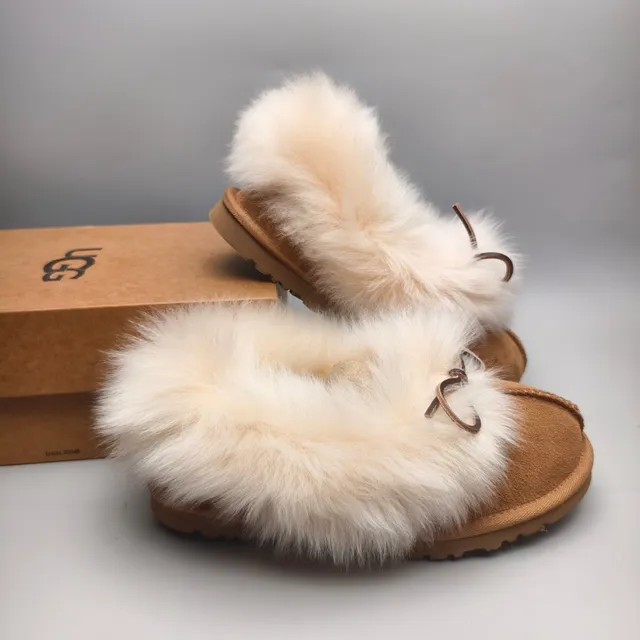 UGG Brown Beige Slip-On Suede Upper Loafer