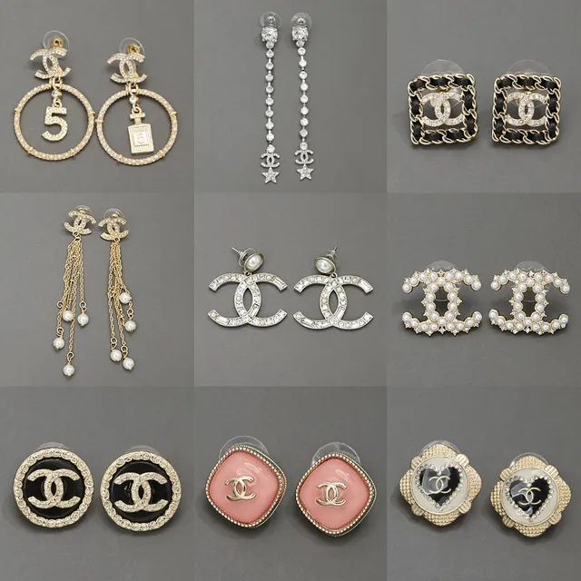 Chanel CC Logo Pearl and Crystal Earrings