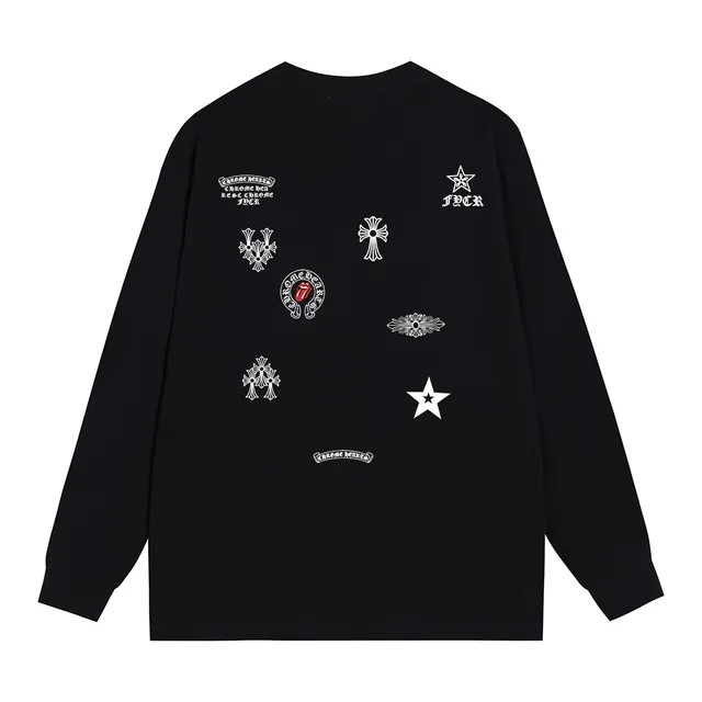 Chrome Hearts Multi-Logo Embroidered Black Crewneck Sweater