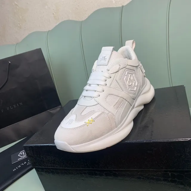 Philipp Plein White Skull Logo Lifestyle Sneakers
