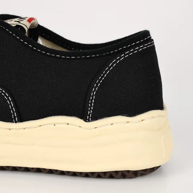 MMY Black Beige Canvas Upper Sculpted Cream Midsole Sneakers