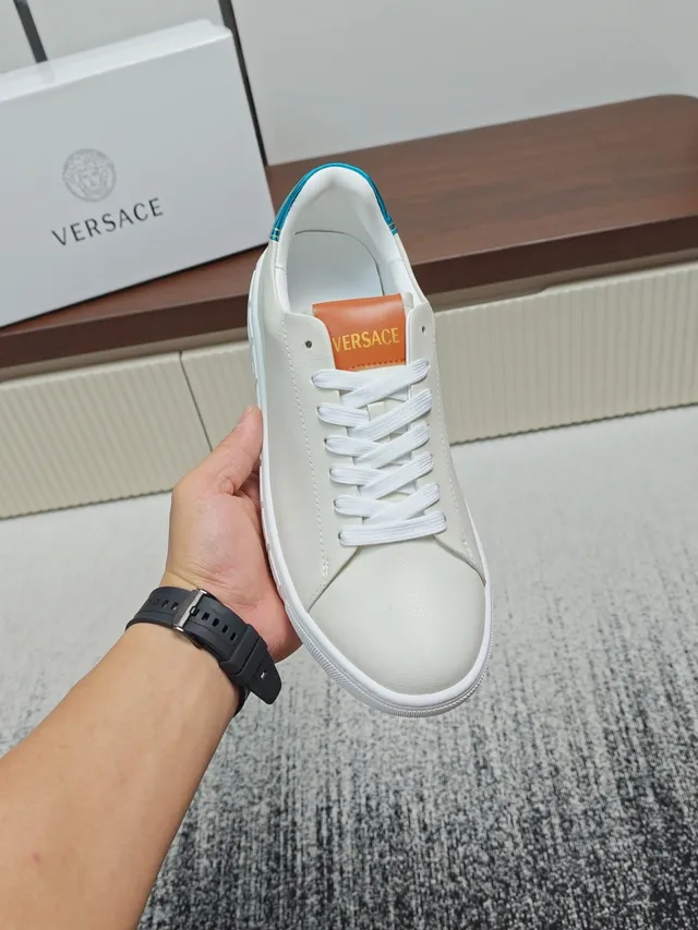 Versace Odissea Greek Key Leather Lifestyle Sneakers