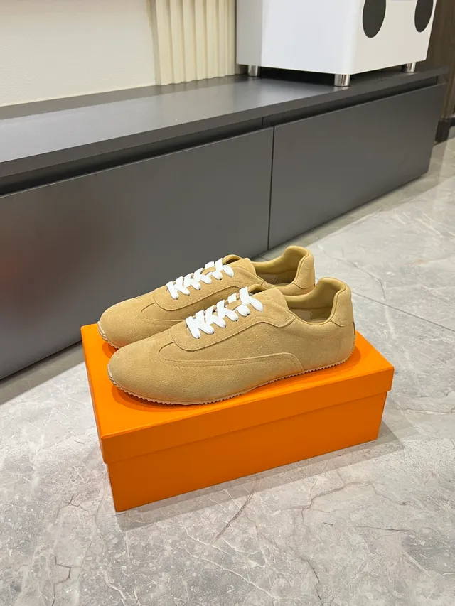 Beige Suede Low-Top Lifestyle Sneakers