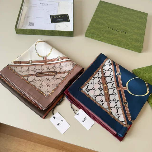 Gucci Equestrian Motif Silk Scarf