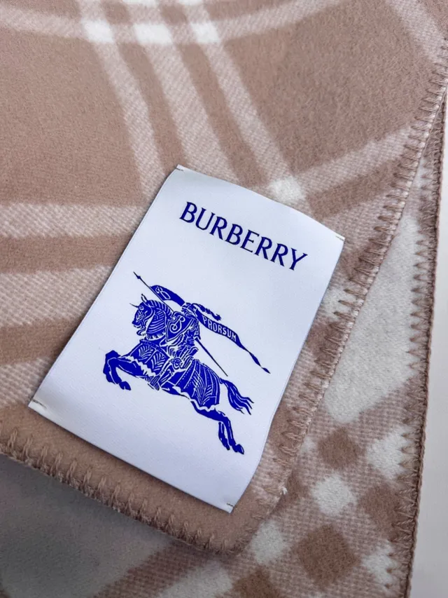 Burberry Beige and Off-White Check Cashmere Scarf