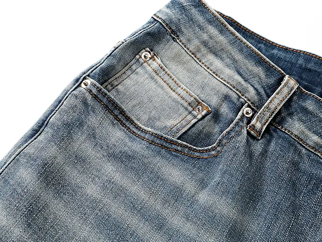 Amiri Blue White Distressed Graphic-Print Jeans