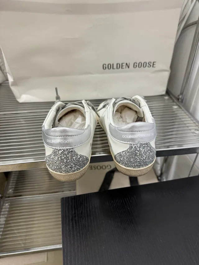 Golden Goose Superstar White Pink Glitter Star Lifestyle Sneakers