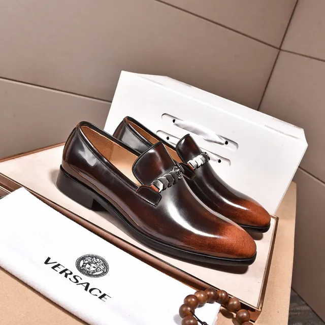 Versace Chain Reaction Two-Tone Brown Gradient Monk Shoes