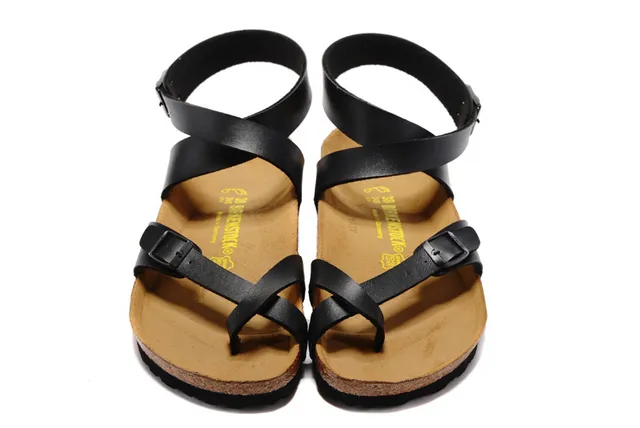 Birkenstock Arizona Black Leather Gladiator Sandals