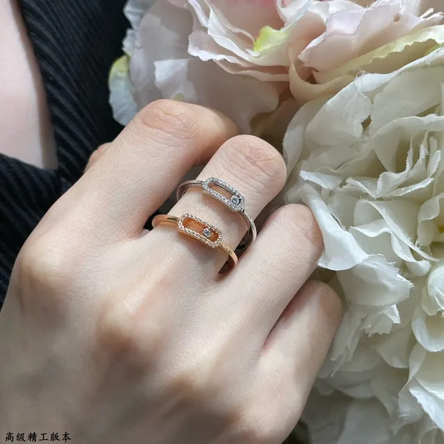 Dual-Tone Pave Rectangular Bezel Stackable Rings