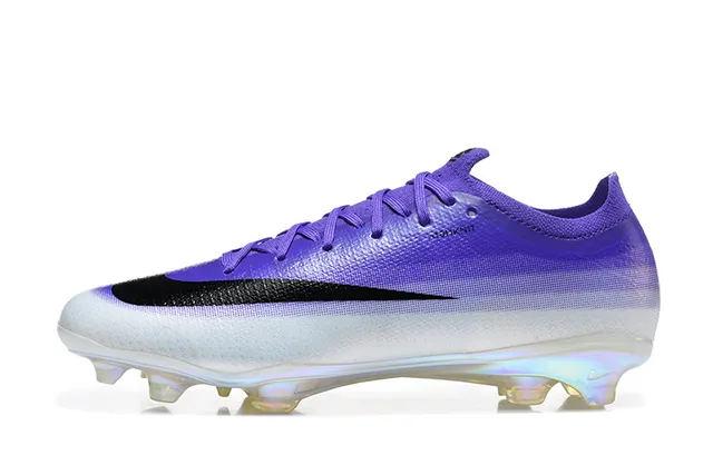 Nike Purple Transparent Knit Upper Iridescent Sole Firm-Ground Soccer Shoes